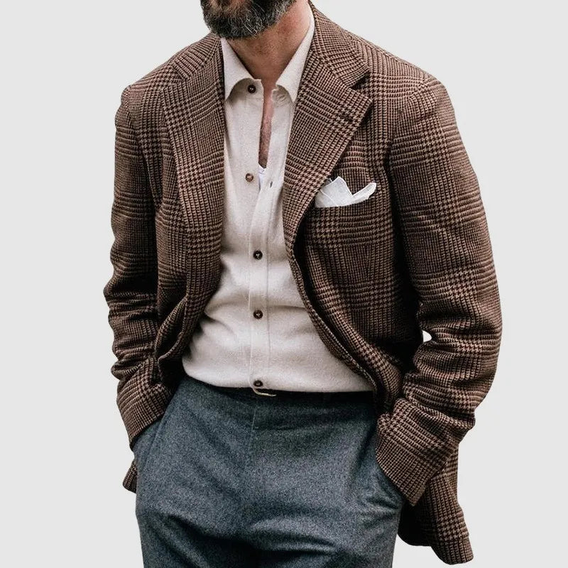 Men's Plaid Suit Jacket - Timeless Fit Blazer
