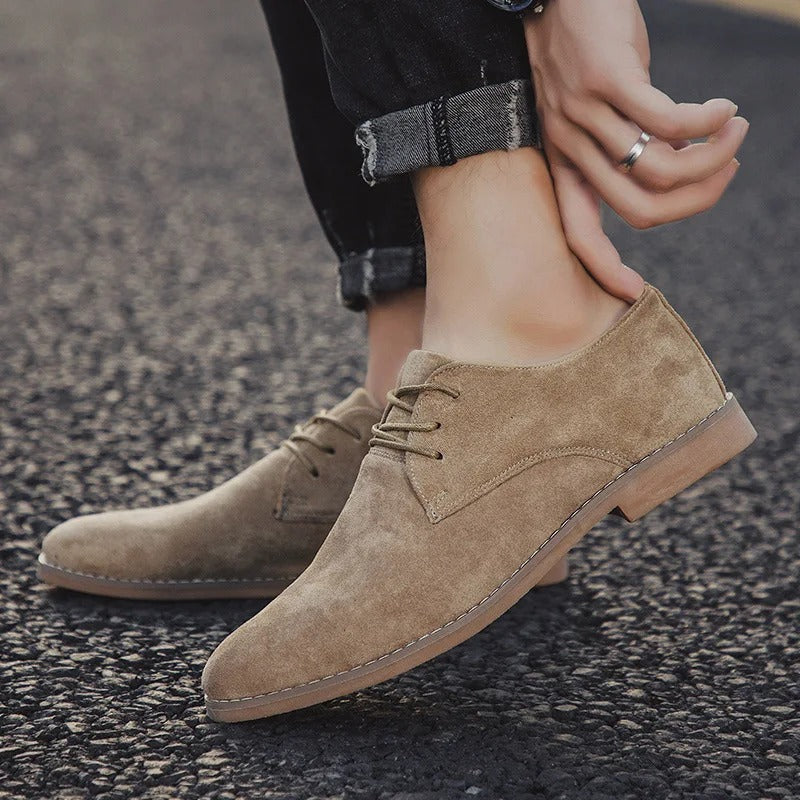 Elegant Suede Tie Oxford Shoes
