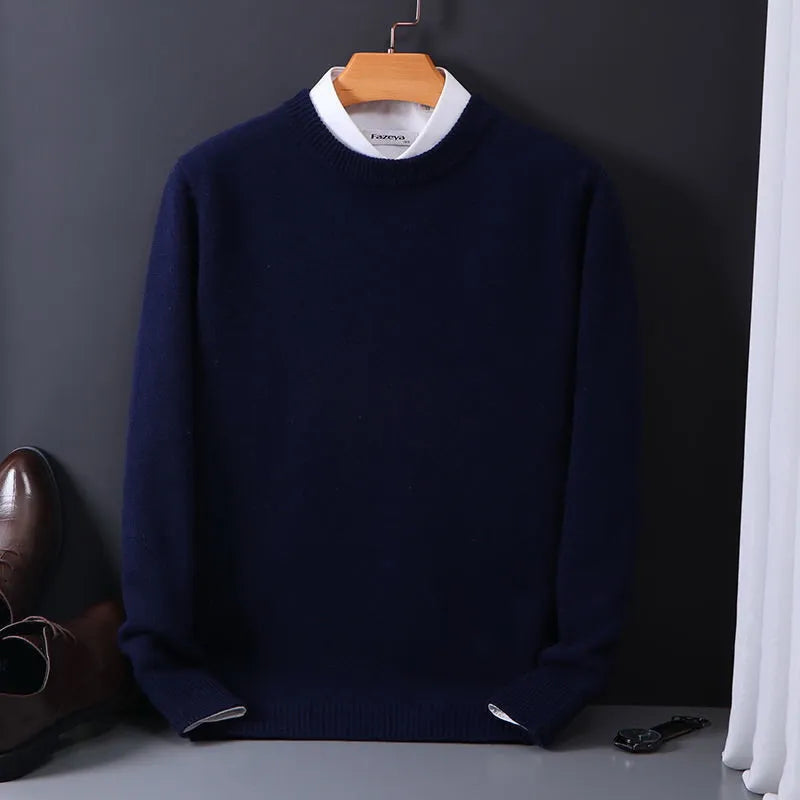 Classic Fit Men's Ribbed Crew Neck Sweater