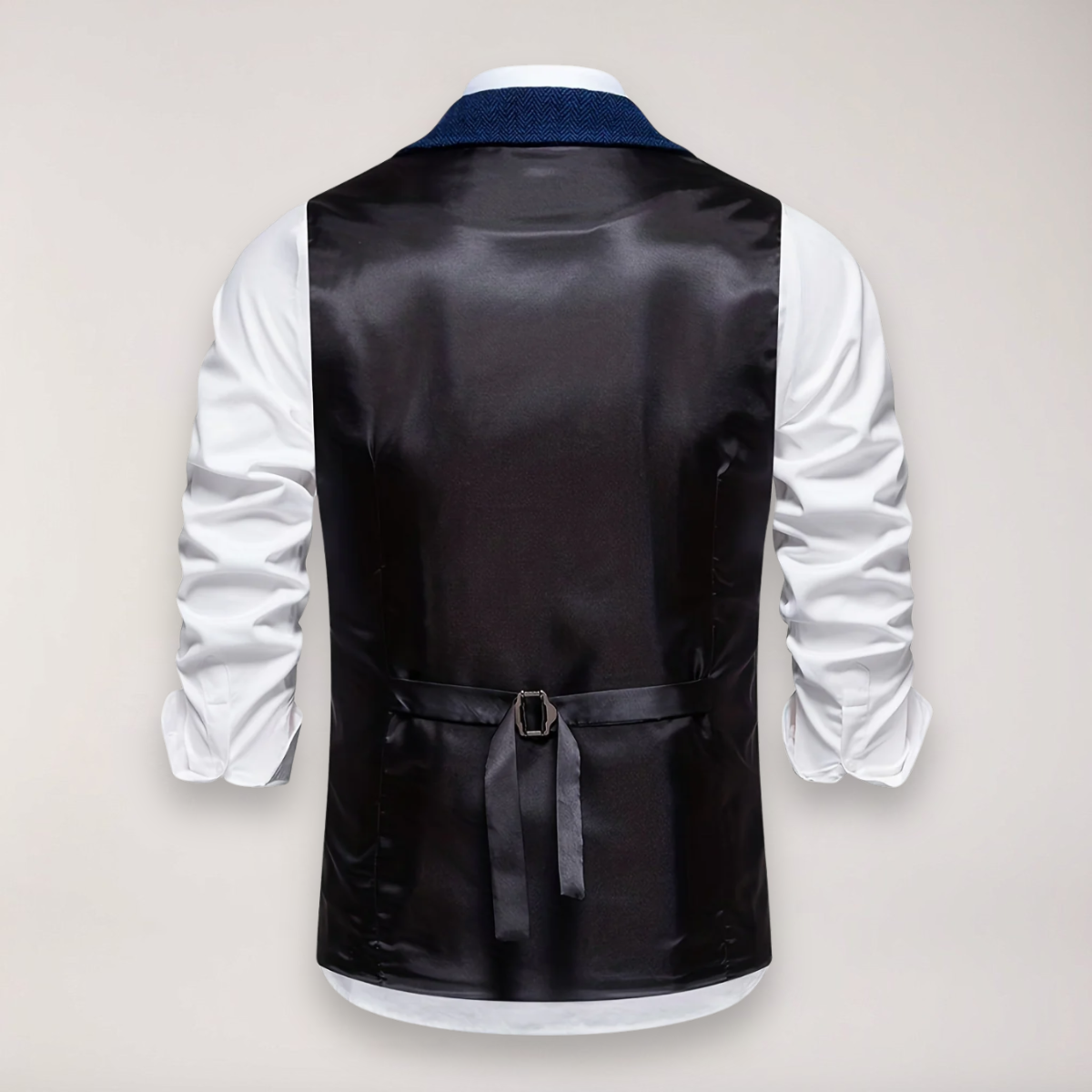 Slim Fit Herringbone Vest for Men
