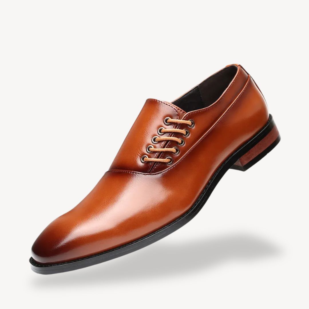 Classic Men's Leather Formal Shoes Pointed Toe Lace Up