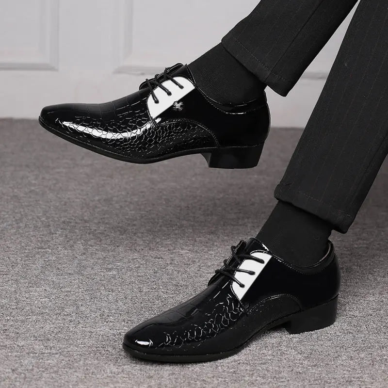 Classic Black Leather Formal Shoes - Lace Up Dress Shoes