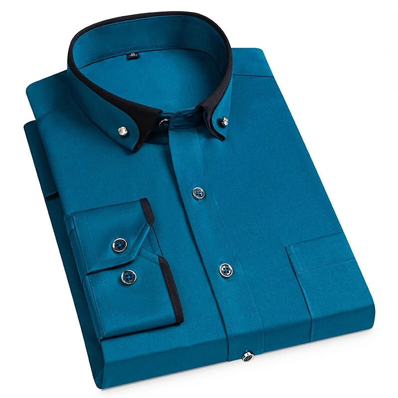 Classic Men's Two Tone Collar Dress Shirt