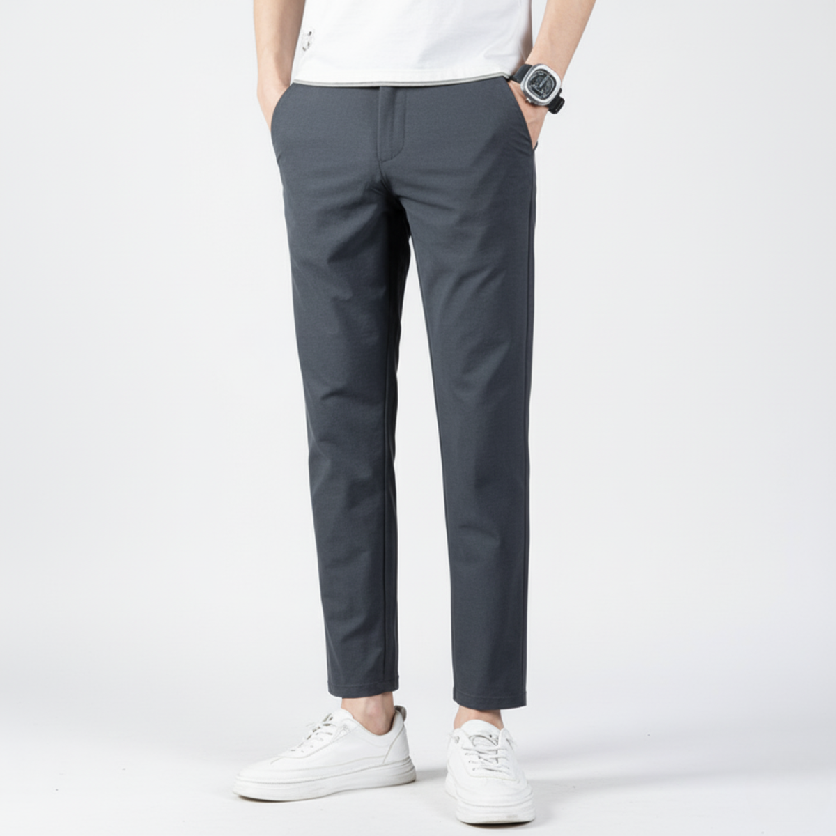 Slim Fit Dress Trousers – Versatile Casual Work Pants