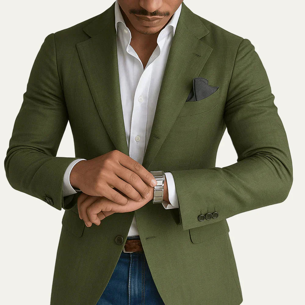 Slim Fit Two Button Navy Blazer