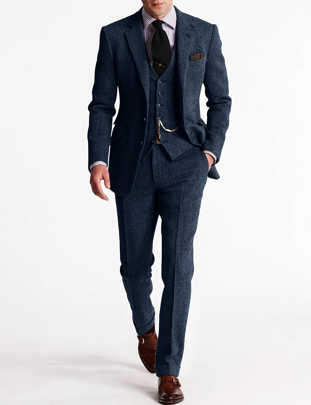 Elegant Mens Formal 3 Piece Suit Set