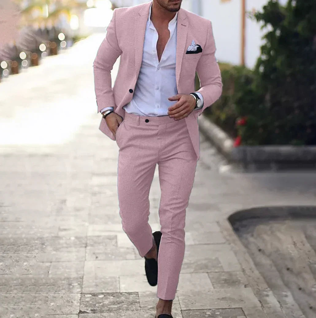 Slim Fit Men's Suit Jacket and Pants