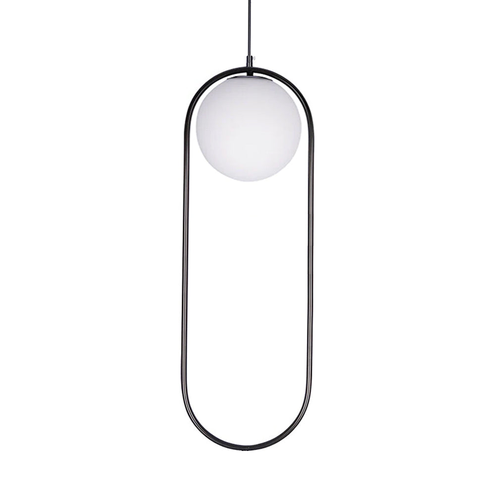 Sleek Glass Pendant Ceiling Light with Brass Accent