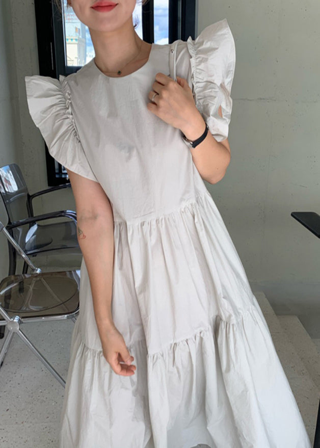 Women's White Cotton Maxi Dress Breathable Soft - OutfitLondon