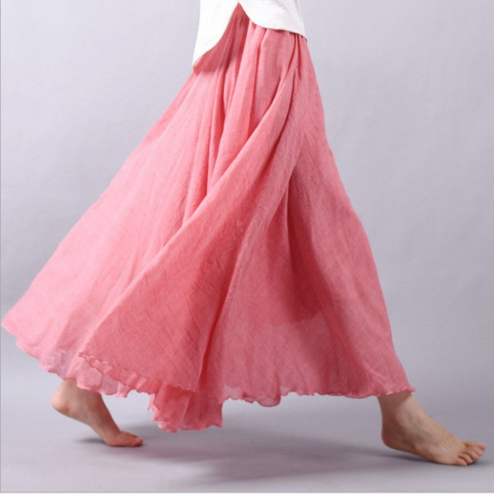 Bohemian Chic Flowy Maxi Skirt for Women