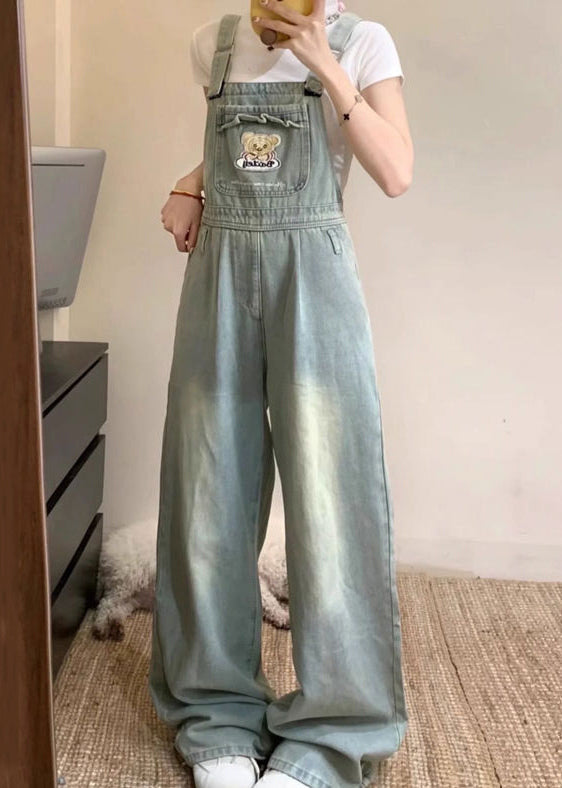 Women's Denim Jumpsuit Blue Relaxed Fit - OutfitLondon