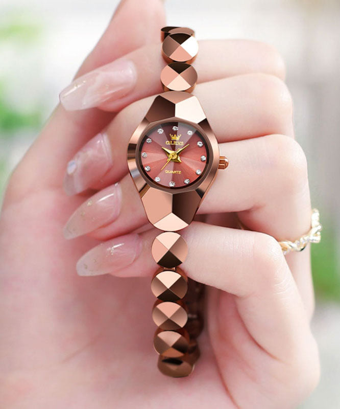 Women's Stainless Steel Quartz Watch Rose Gold Water Resistant - OutfitLondon