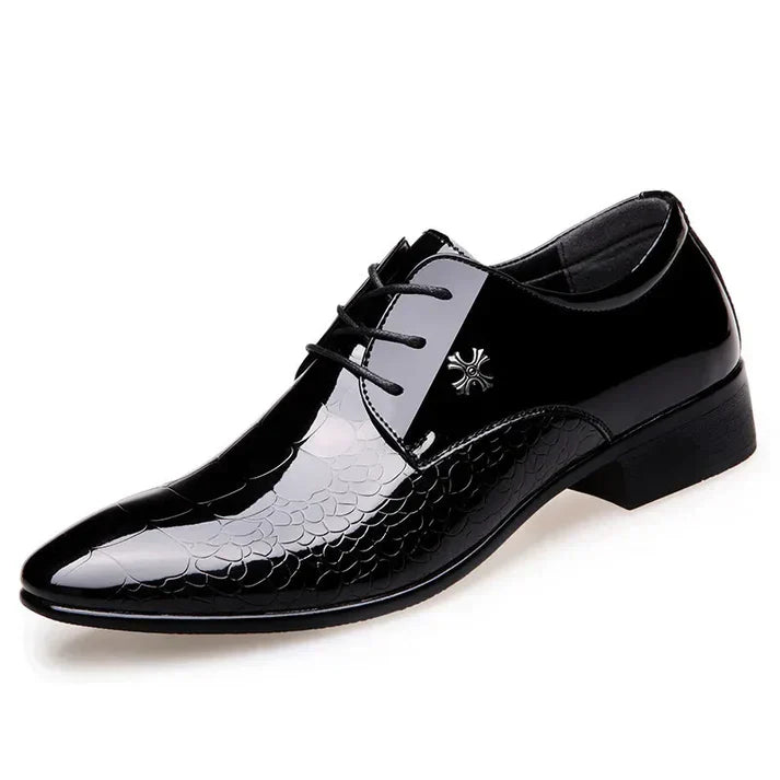 Sleek Black Leather Office Shoes For Men