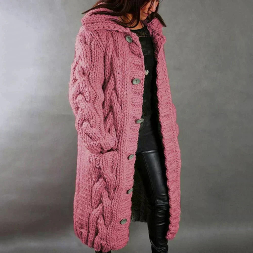 Women's Oversized Cable Knit Cardigan