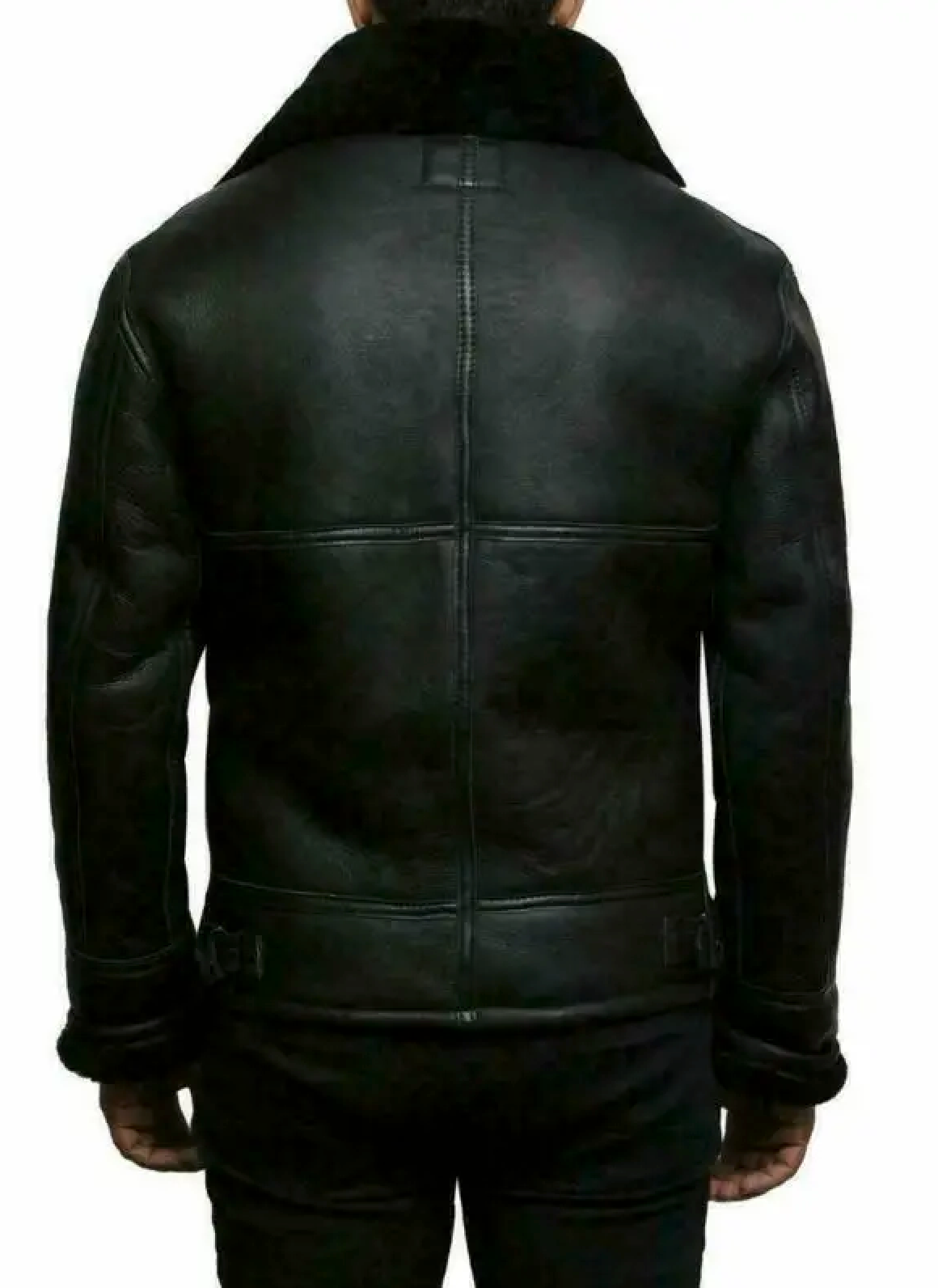 Men's Black Shearling Leather Jacket