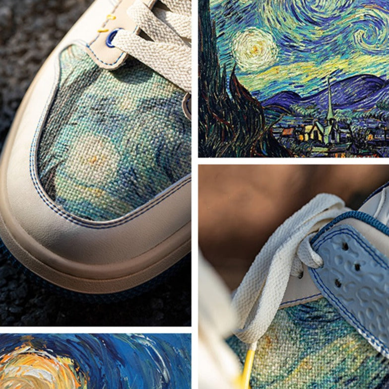 Kunstzinnige Sterrennacht Sneakers voor Mannen