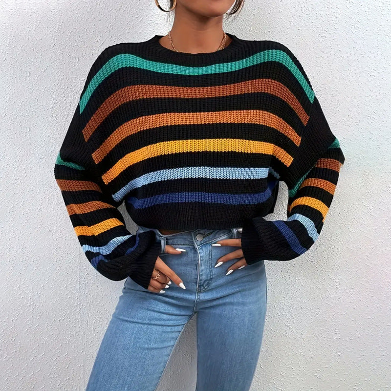 Cozy Breton Style Women's Sweater - OutfitLondon