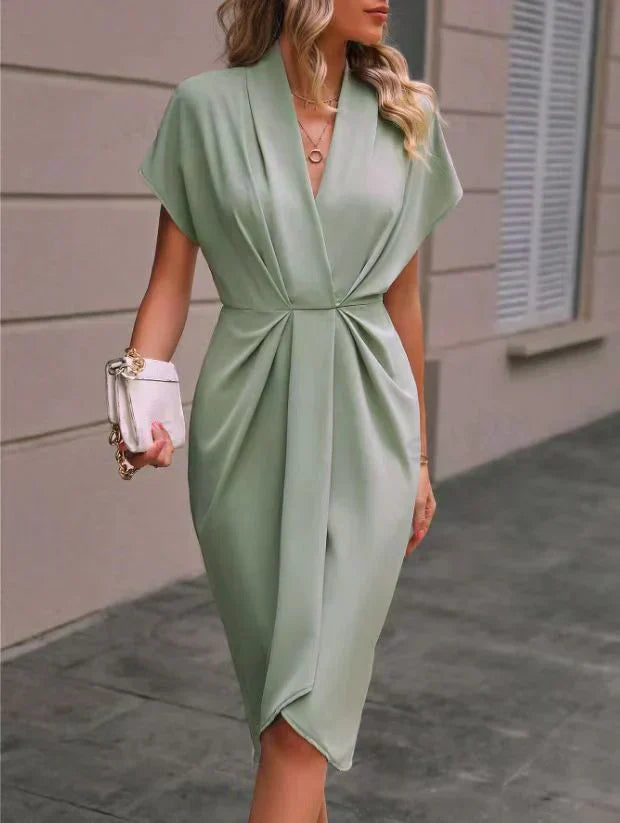 Comfortable Ladies Midi Wrap Dress with Versatile Styling