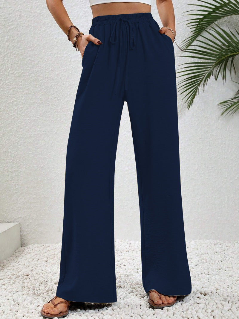 Relaxed Fit Elastic Waist Pants