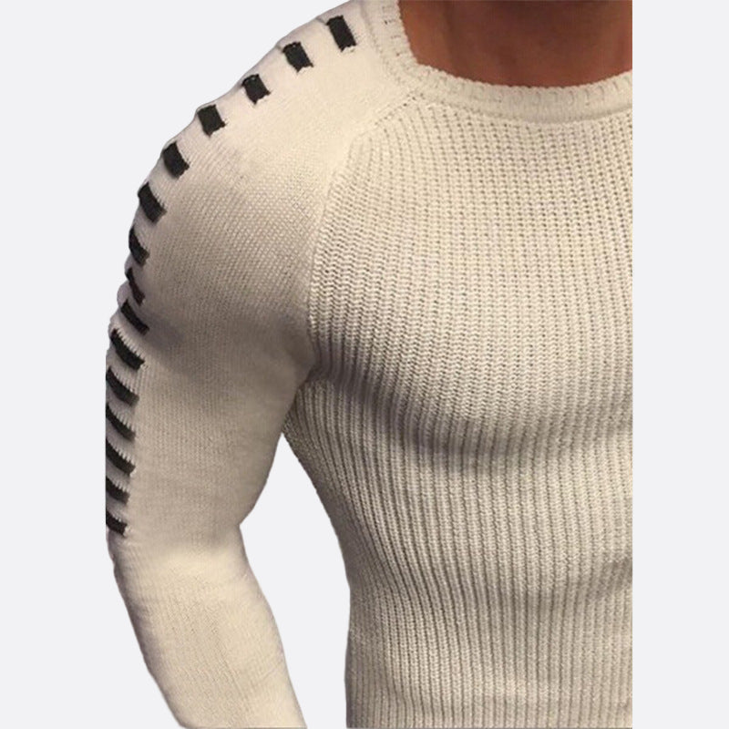 Fashionable Crew Neck Knitted Sweater