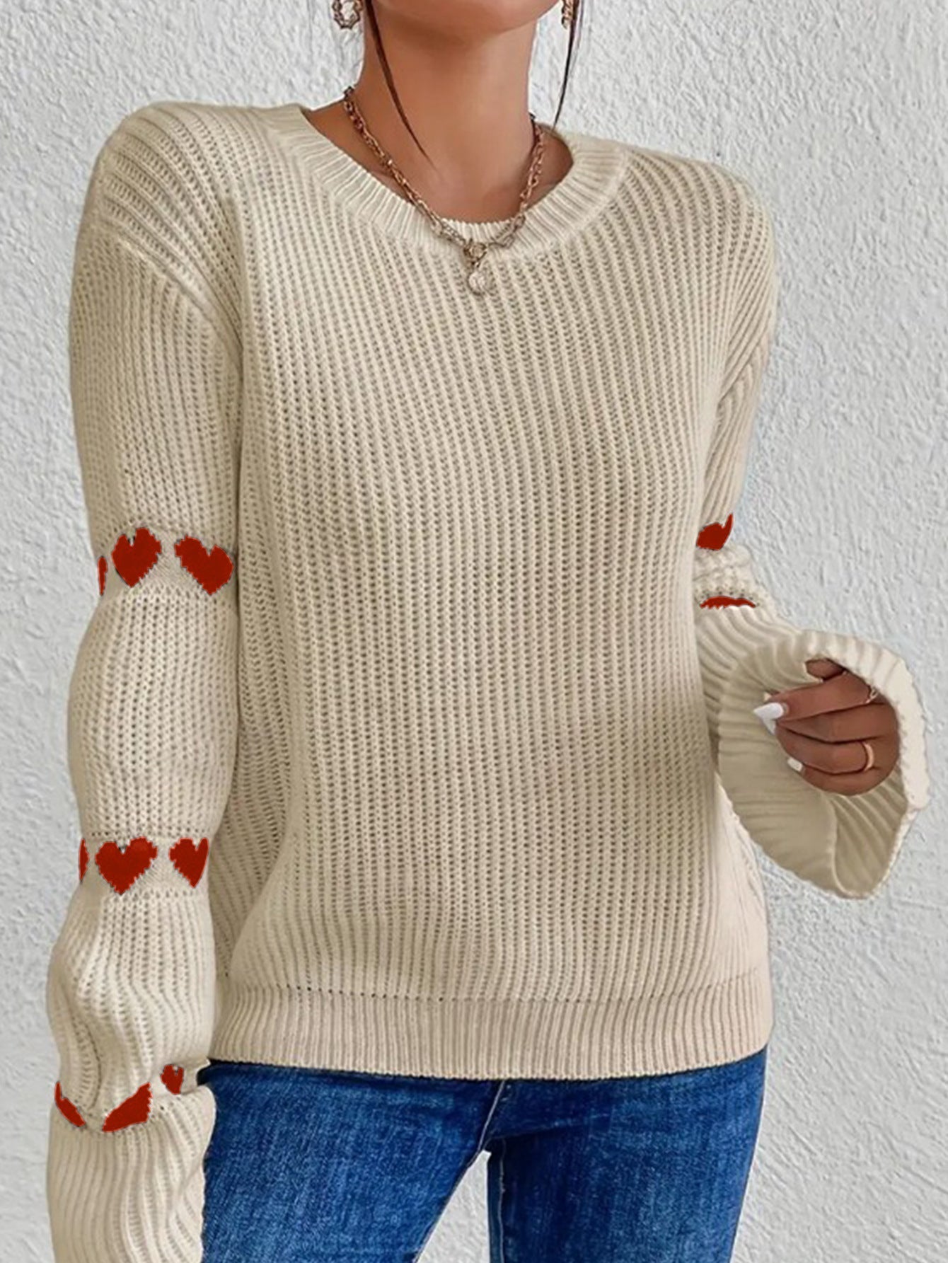 Comfortable Pastel Crew Neck Ladies Sweater