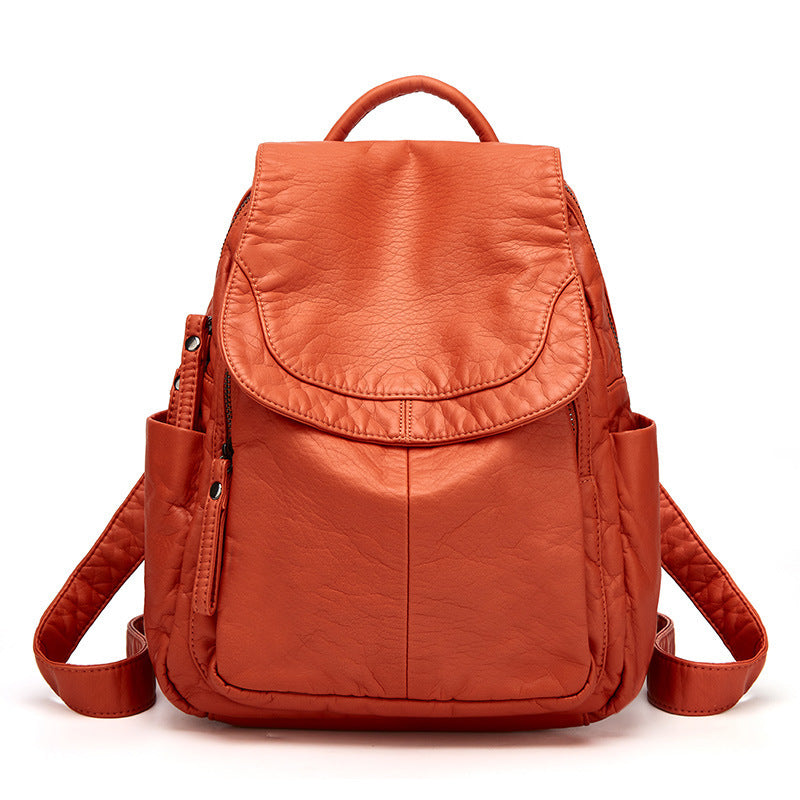 Stylish Leather Backpack with Spacious Compartments