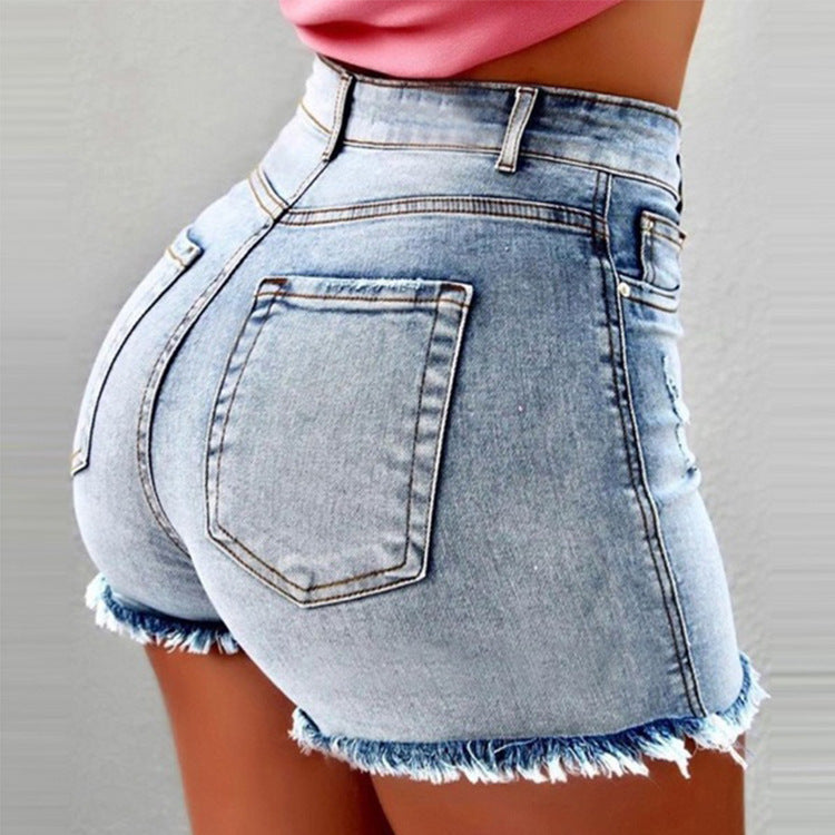 Distressed Denim Tiny Shorts