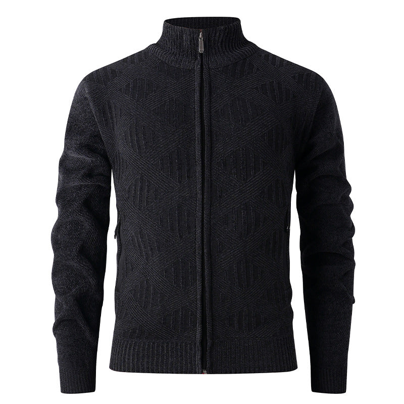Stylish Zip Up Fitted Cardigan Sweater