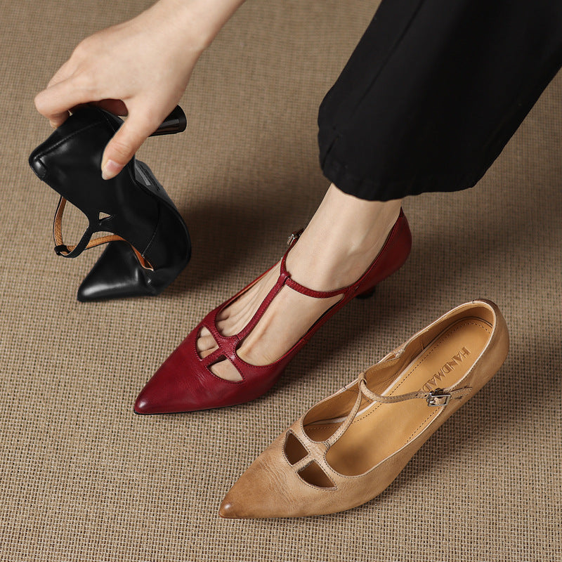 Authentic Real Leather High Heels