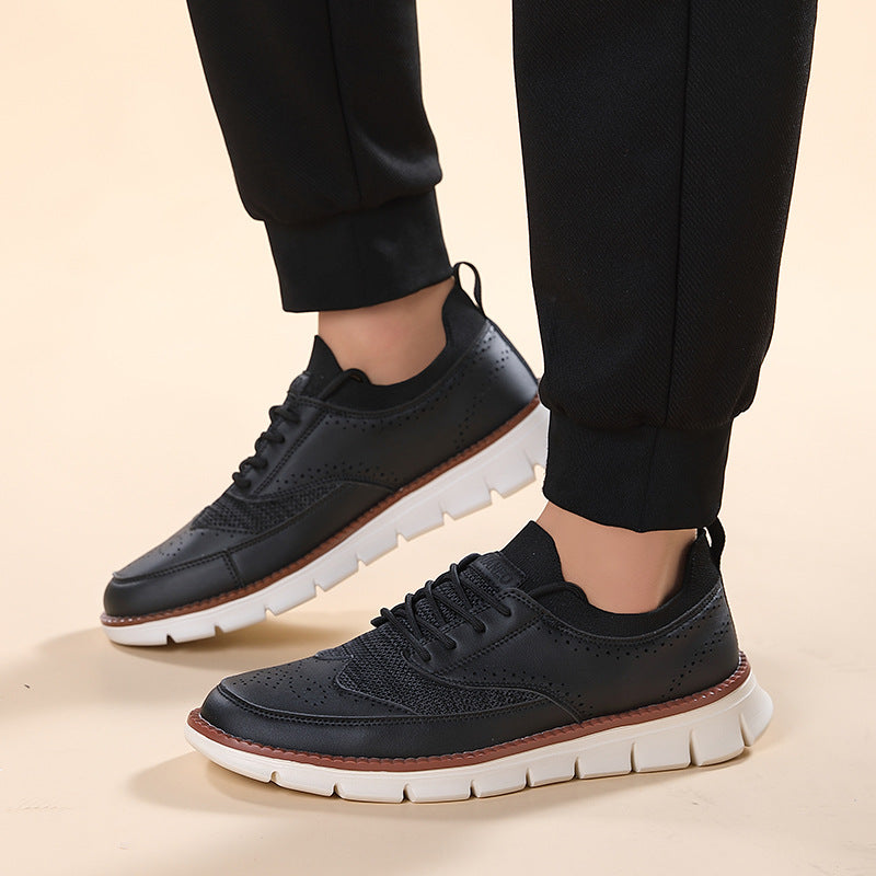 White Leather Running Shoes