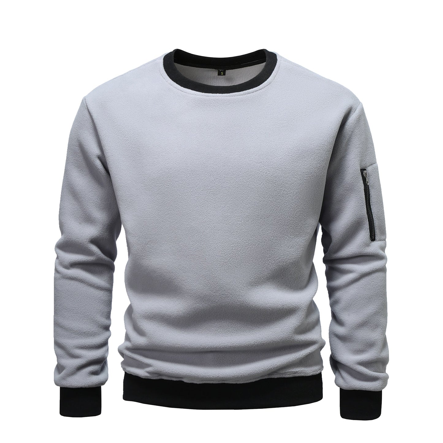 Classic Crew Neck Sweatshirt with Pocket Detail