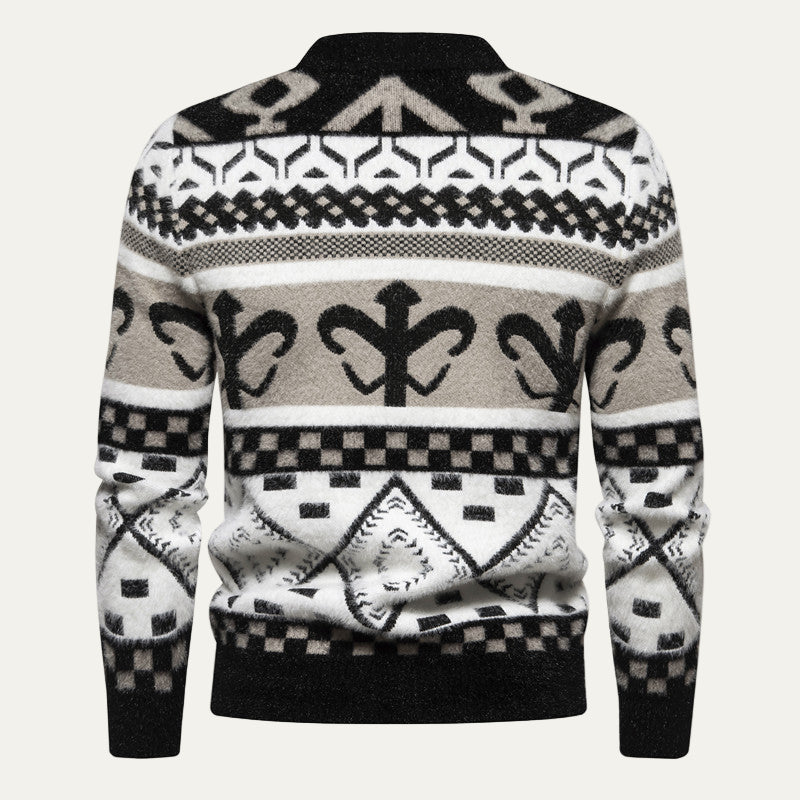 Warm Nordic Style Crew Neck Knit Sweater