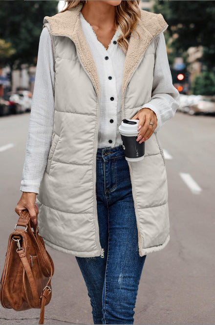 Cozy Reversible Hooded Puffer Vest