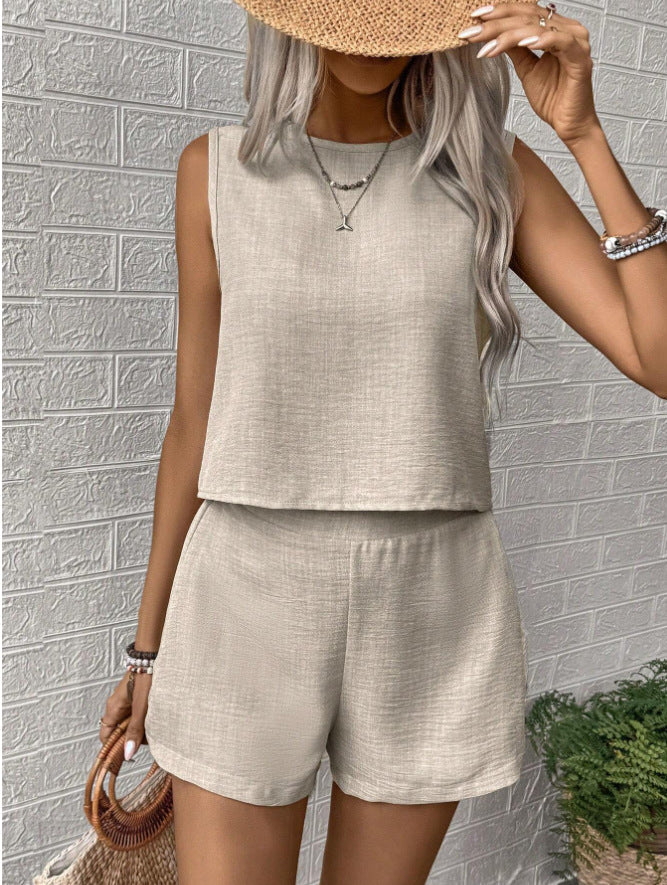 Women's Summer Sleeveless Tank Top Shorts Set