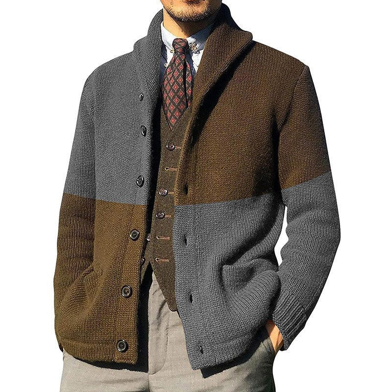 Trendy Colourful Patchwork Knit Cardigan