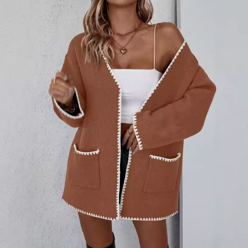 Soft Women's Oversized Crew Neck Cardigan
