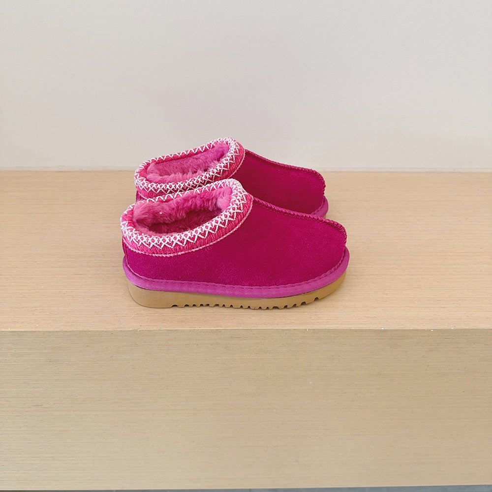 Soft Plush Suede Braid Slippers