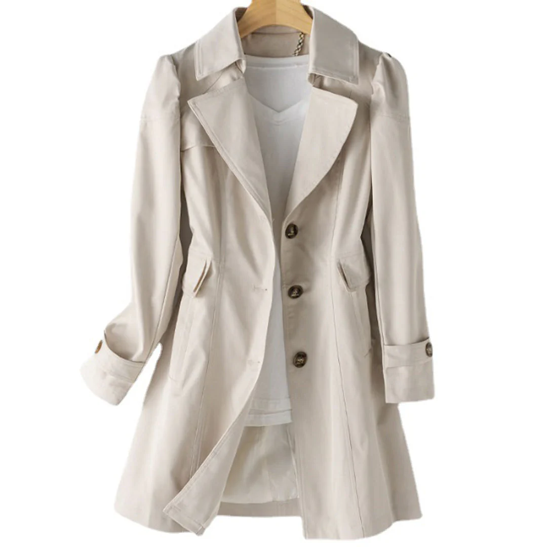 Classic Women's Trench Coat with Button Front