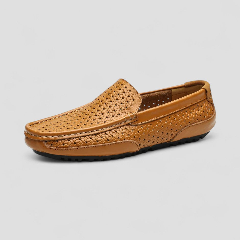 Comfortable Airy Leather Driving Shoes for Men