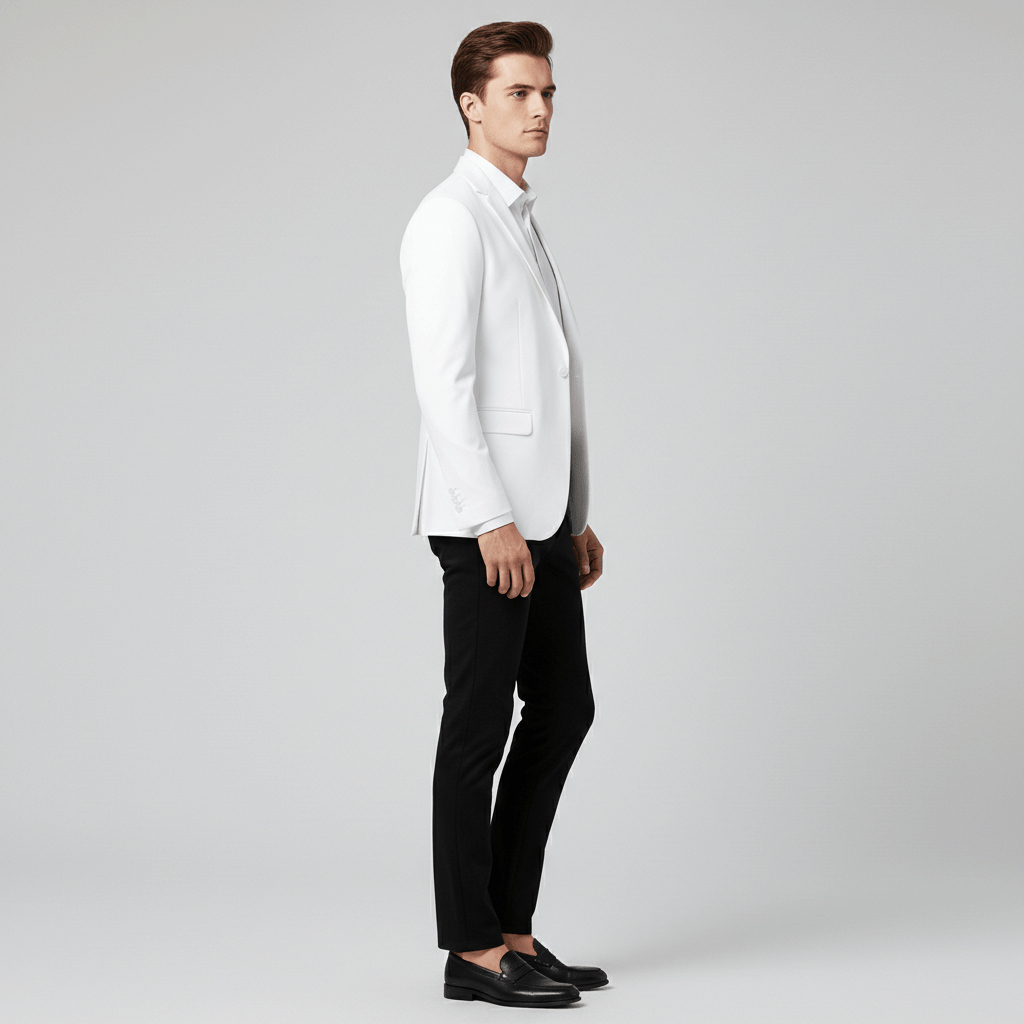 Classic Fit One Button Blazer with Pocket Details