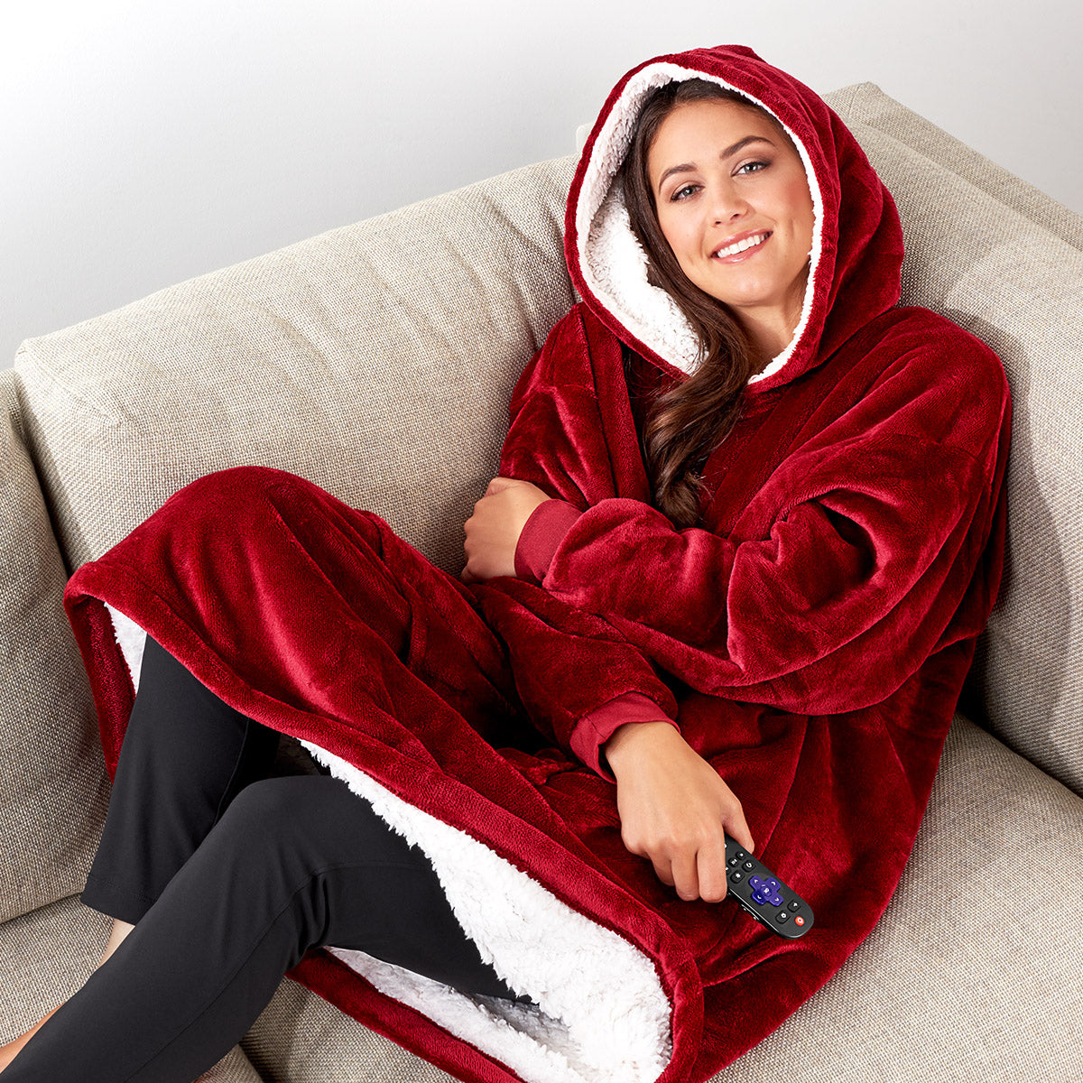 Soft Plush Hooded Blanket Sweatshirt