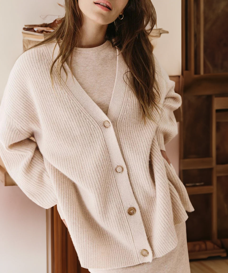 Comfortable Large Button Front Cardigan Sweater