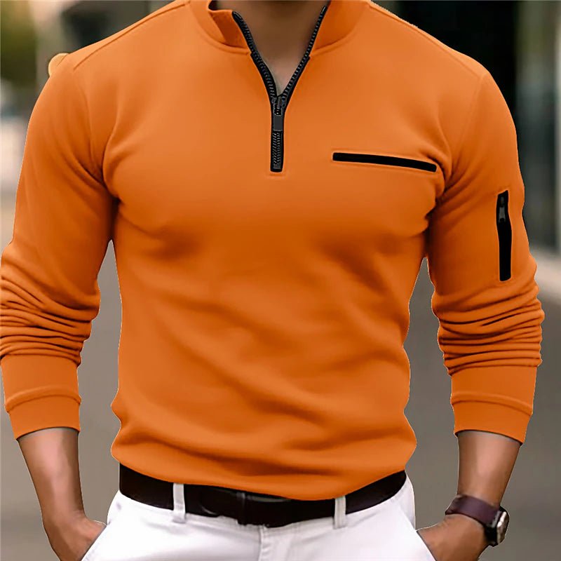 Men's Quarter Zip Polo Shirt