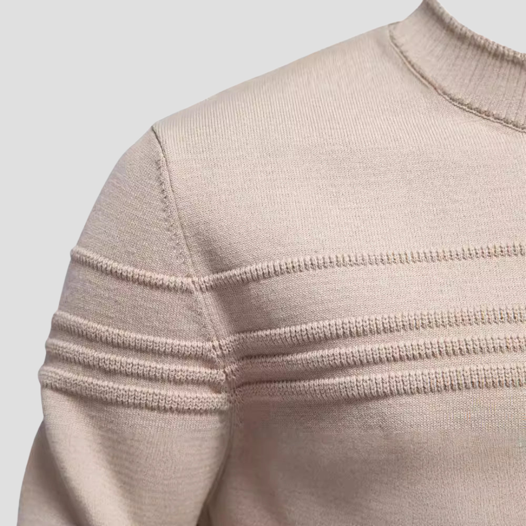 Men's Patterned Crew Neck Knit Sweater