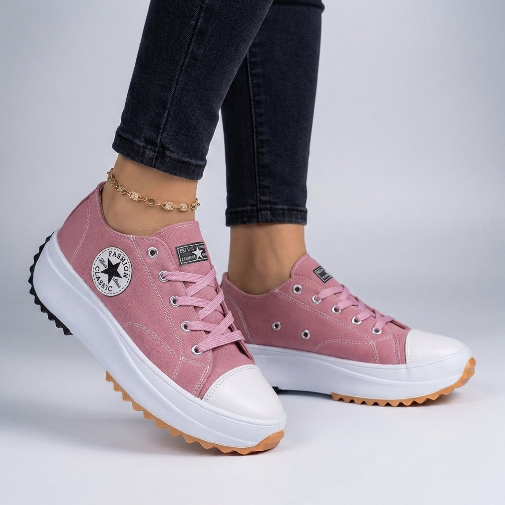 Comfortable Low Top Lace Up Sneakers for Women