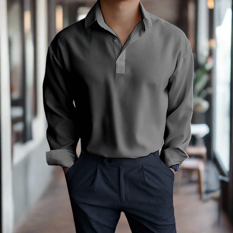 Comfortable Long Sleeve Polo Shirt for Men