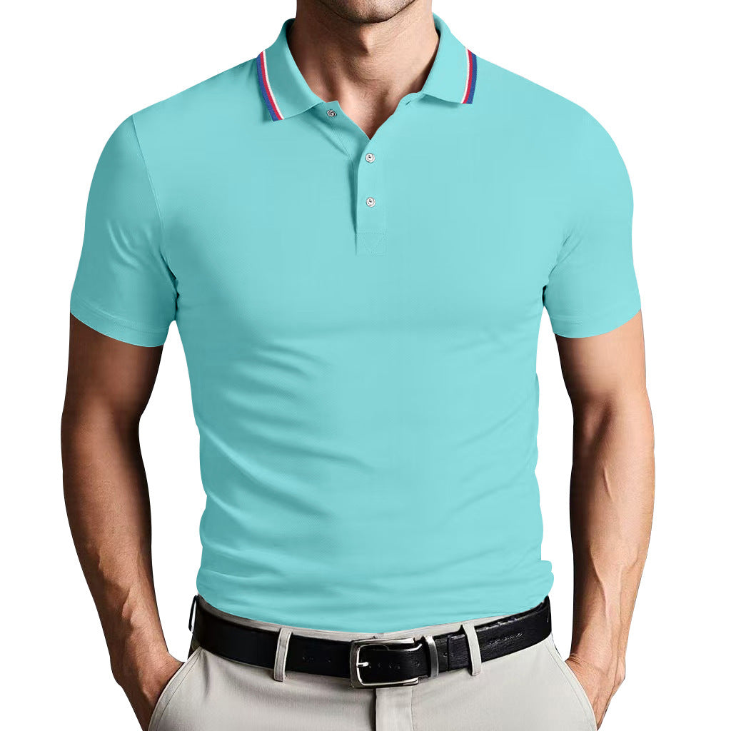 Slim Fit Casual Polo Shirt Polyester Blend