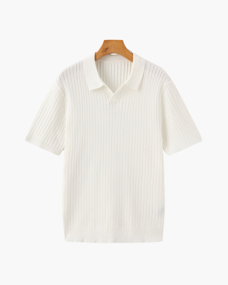 Classic Fit Polo Shirt with Textured Fabric