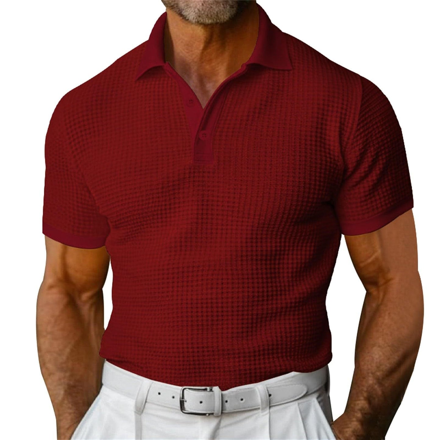 Fitted Polo Shirt with Comfortable Button Front