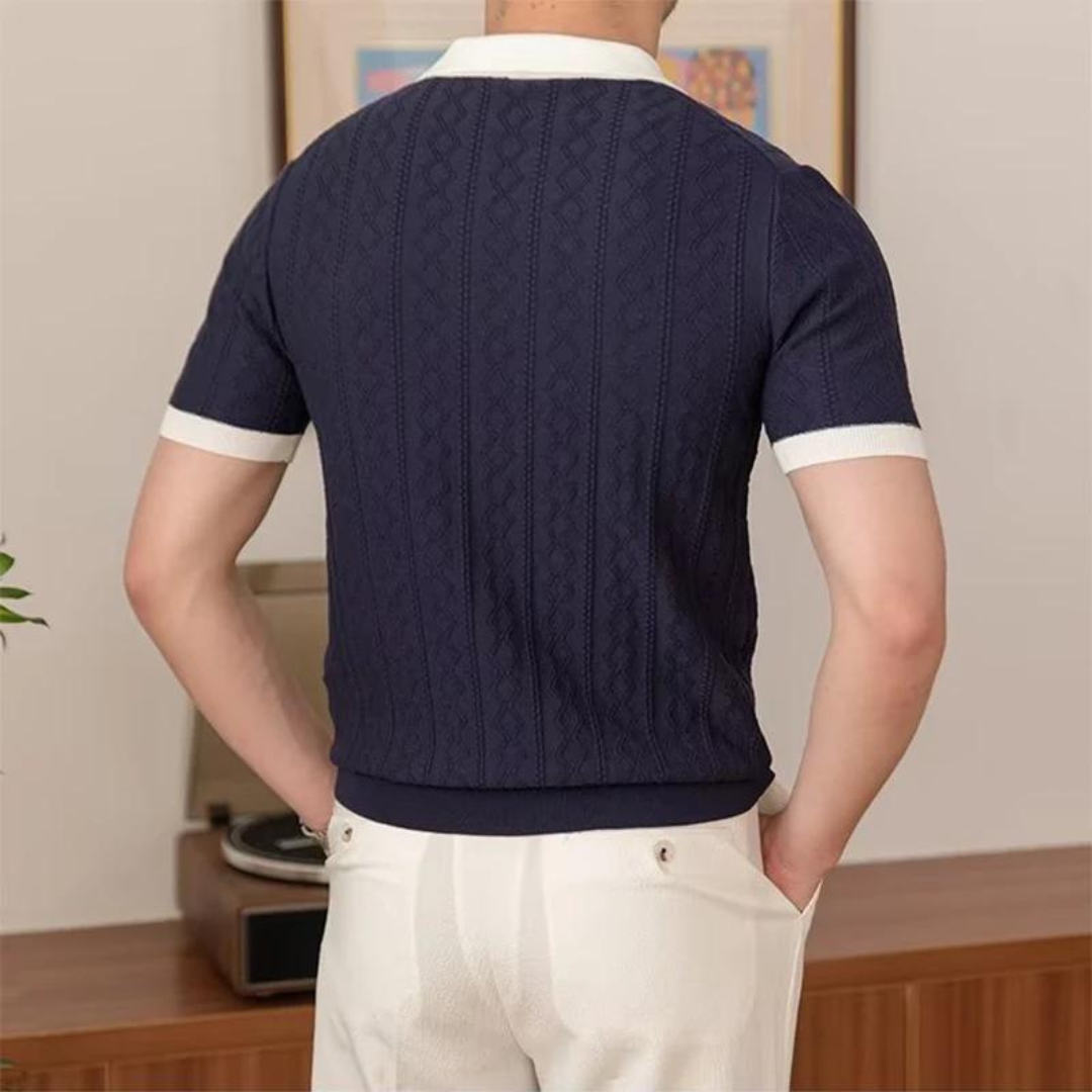 Comfortable V Neck Polo Shirt Soft Cotton Blend